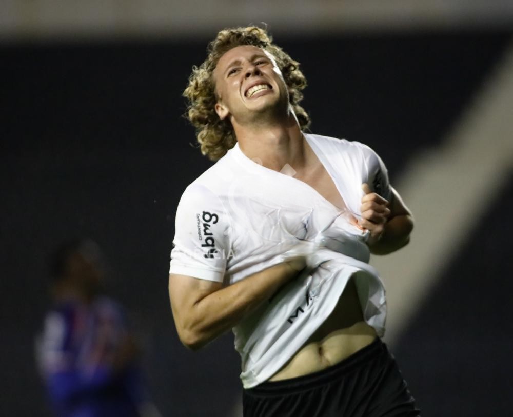 Franco Delgado Comemorando o 4 gol  Foto:Rodrigo Gazzanel - AG Corinthians