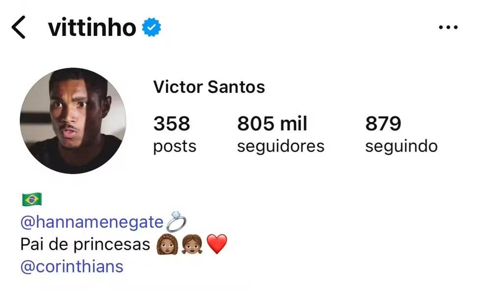 Vitinho se identificou como jogador do Corinthians antes de anncio  Foto: Reproduo